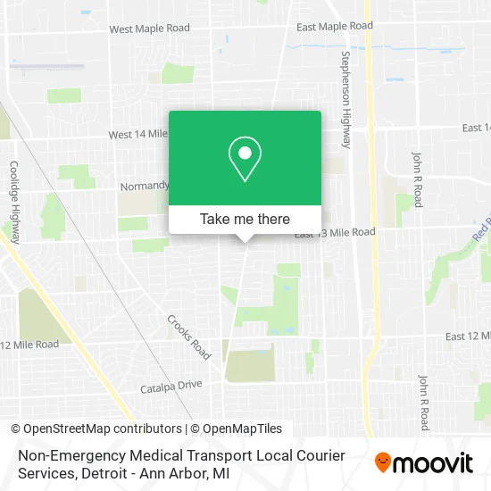 Non-Emergency Medical Transport Local Courier Services map