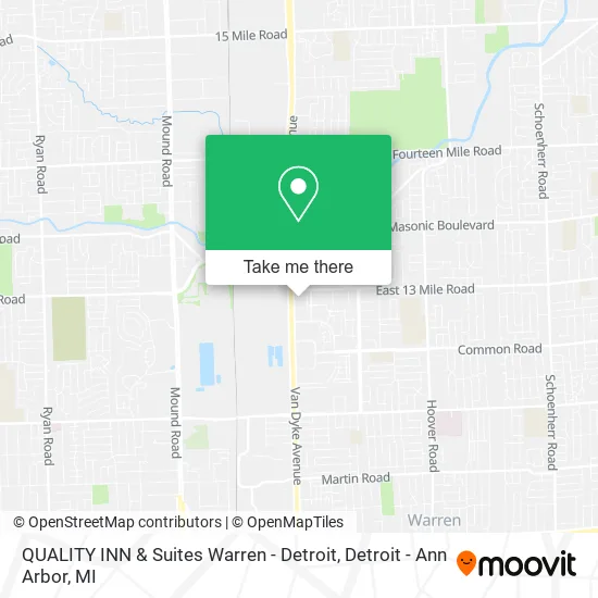 QUALITY INN & Suites Warren - Detroit map