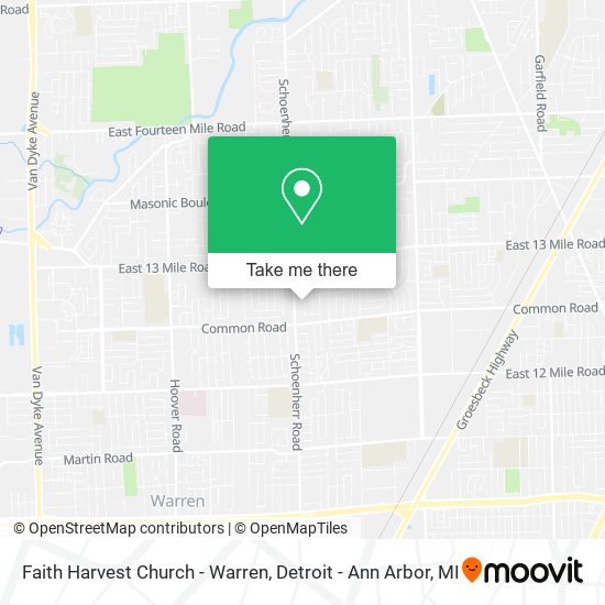 Faith Harvest Church - Warren map