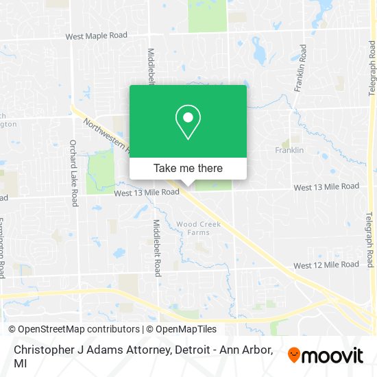 Christopher J Adams Attorney map