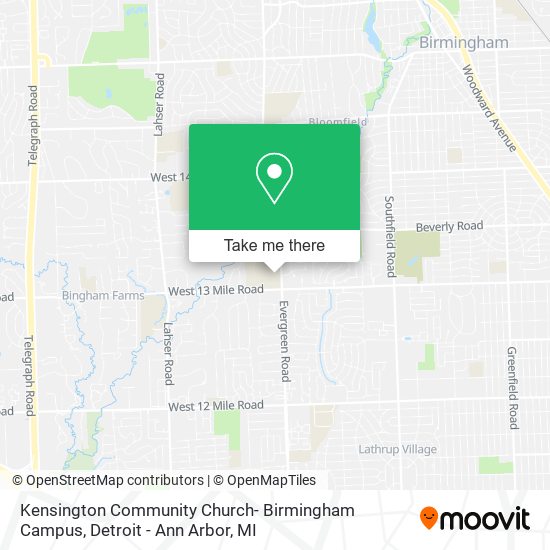 Kensington Community Church- Birmingham Campus map