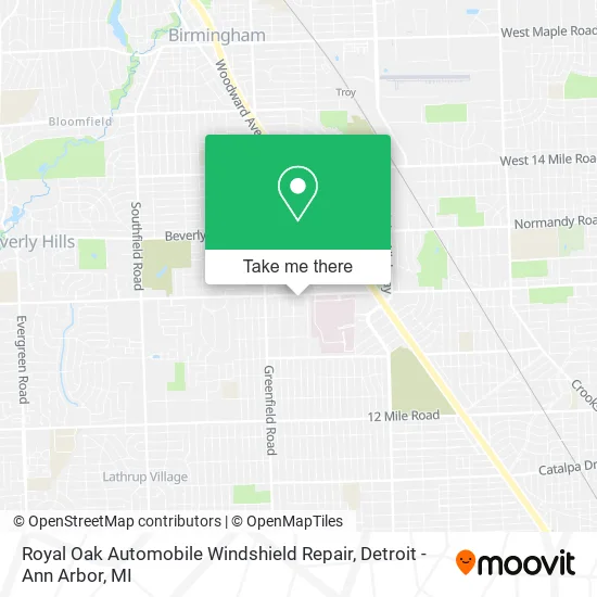 Royal Oak Automobile Windshield Repair map
