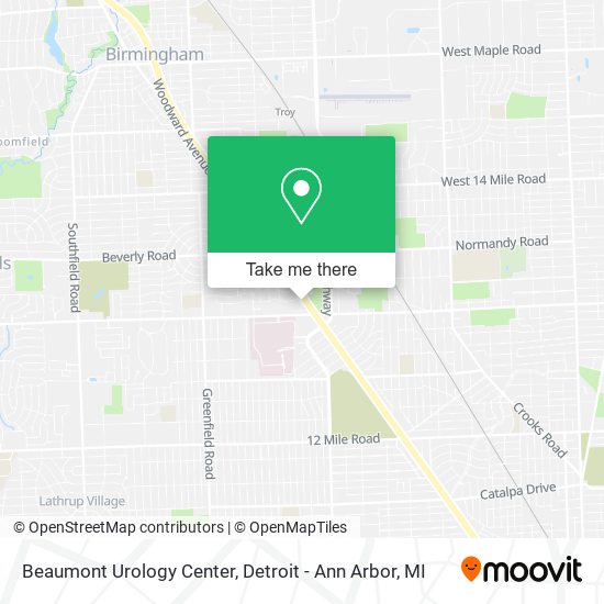 Beaumont Urology Center map