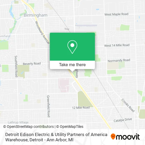 Mapa de Detroit Edison Electric & Utility Partners of America Warehouse