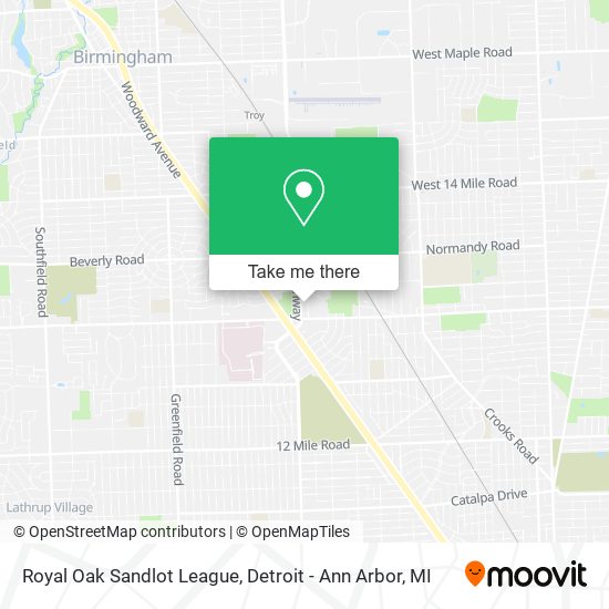 Royal Oak Sandlot League map