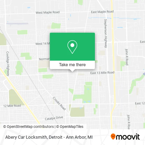 Abery Car Locksmith map