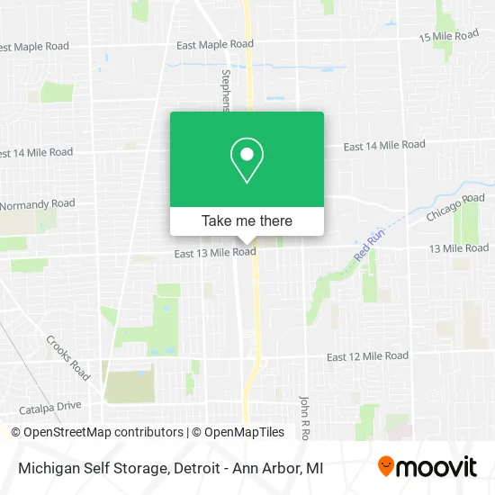 Michigan Self Storage map