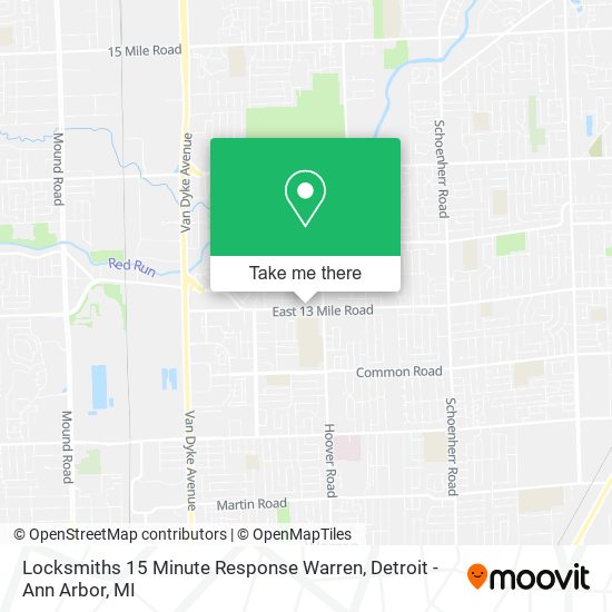Mapa de Locksmiths 15 Minute Response Warren