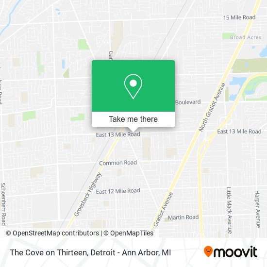 The Cove on Thirteen map