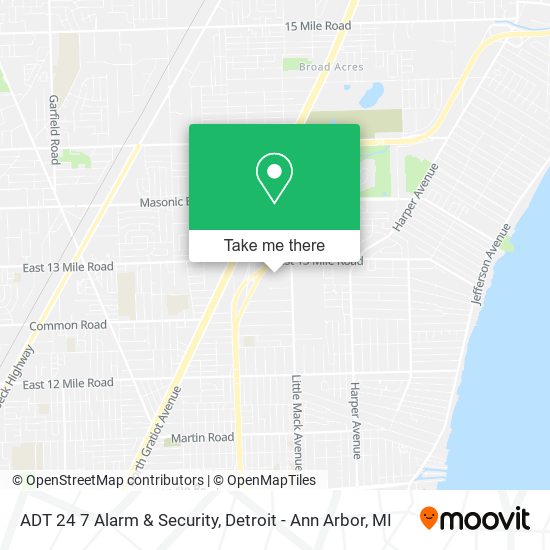 Mapa de ADT 24 7 Alarm & Security