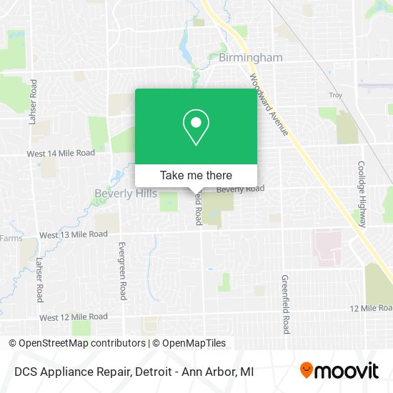 DCS Appliance Repair map