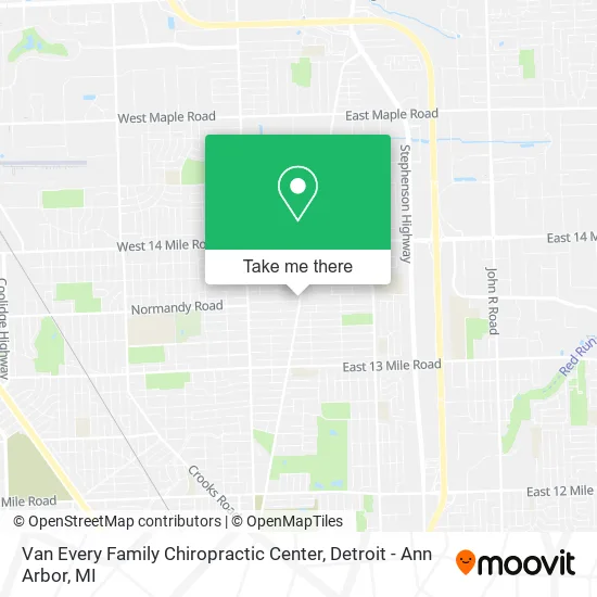 Van Every Family Chiropractic Center map