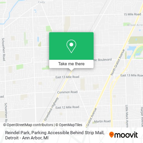 Reindel Park, Parking Accessible Behind Strip Mall map