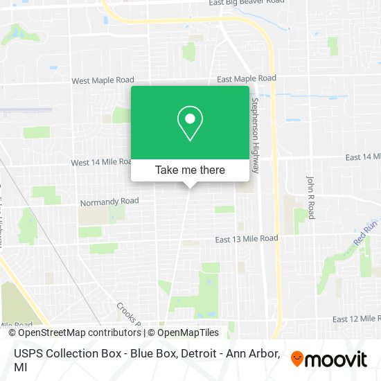 Mapa de USPS Collection Box - Blue Box