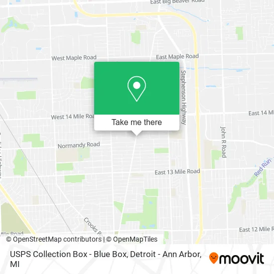 USPS Collection Box - Blue Box map