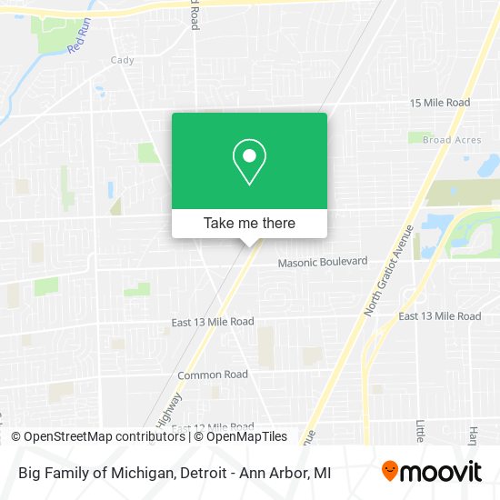 Big Family of Michigan map
