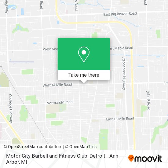 Motor City Barbell and Fitness Club map