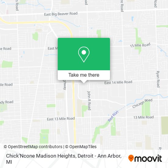 Mapa de Chick'Ncone Madison Heights