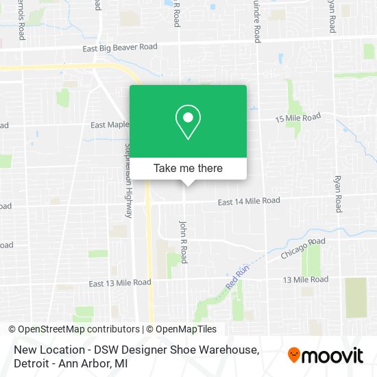 Mapa de New Location - DSW Designer Shoe Warehouse