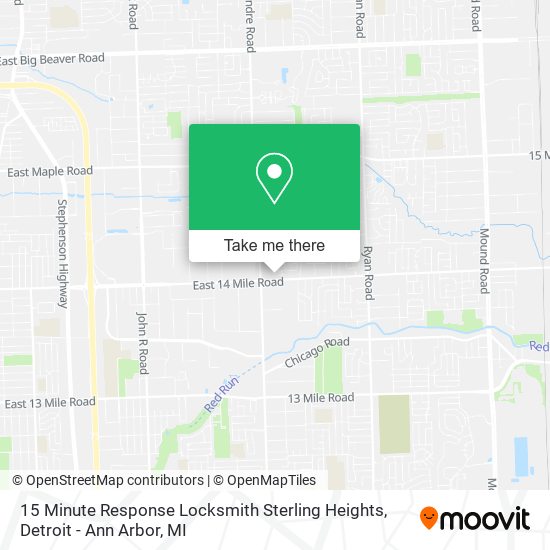Mapa de 15 Minute Response Locksmith Sterling Heights