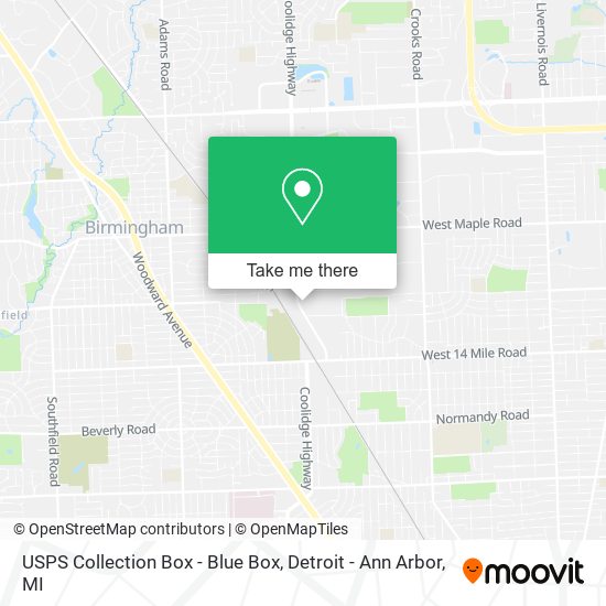 USPS Collection Box - Blue Box map