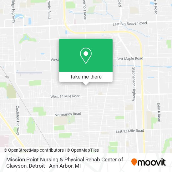 Mission Point Nursing & Physical Rehab Center of Clawson map