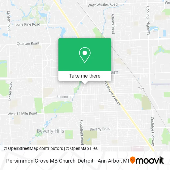 Persimmon Grove MB Church map