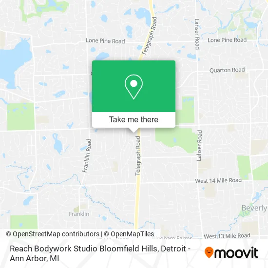 Reach Bodywork Studio Bloomfield Hills map