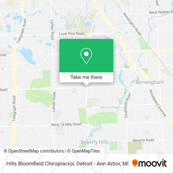 Hills Bloomfield Chiropractor map