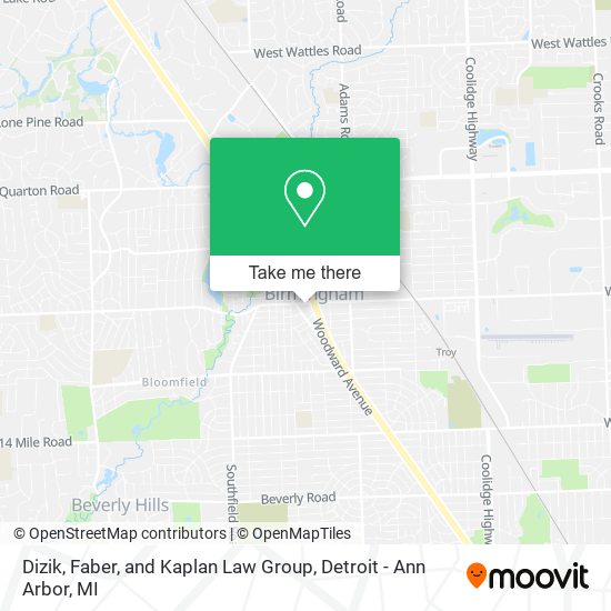 Dizik, Faber, and Kaplan Law Group map