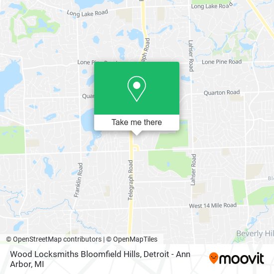 Mapa de Wood Locksmiths Bloomfield Hills
