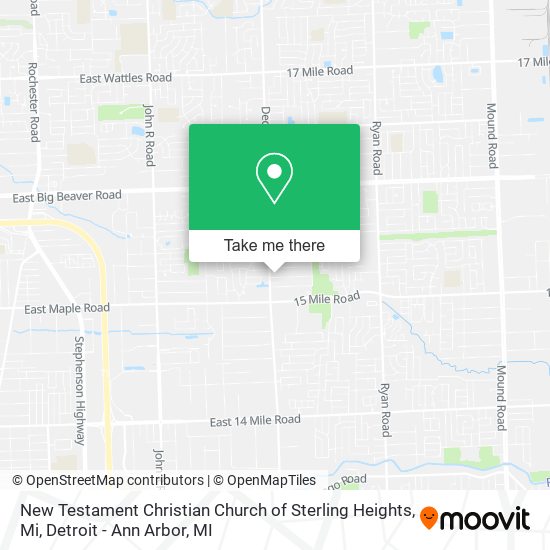 Mapa de New Testament Christian Church of Sterling Heights, Mi