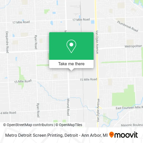 Metro Detroit Screen Printing map