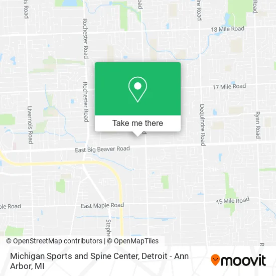 Michigan Sports and Spine Center map
