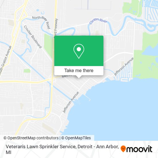 Veteran's Lawn Sprinkler Service map