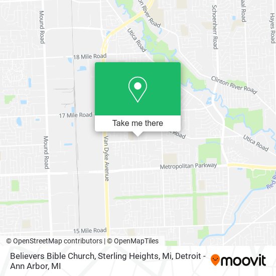 Mapa de Believers Bible Church, Sterling Heights, Mi