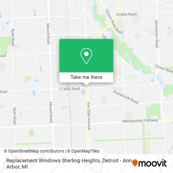 Replacement Windows Sterling Heights map