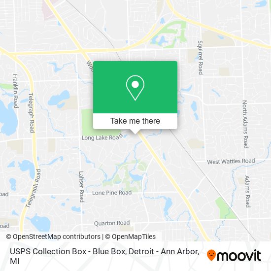 Mapa de USPS Collection Box - Blue Box