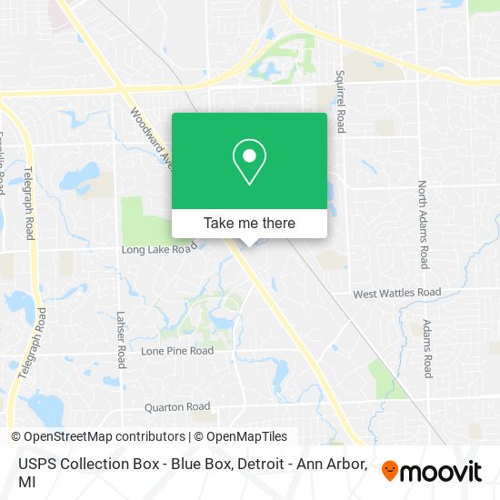 USPS Collection Box - Blue Box map