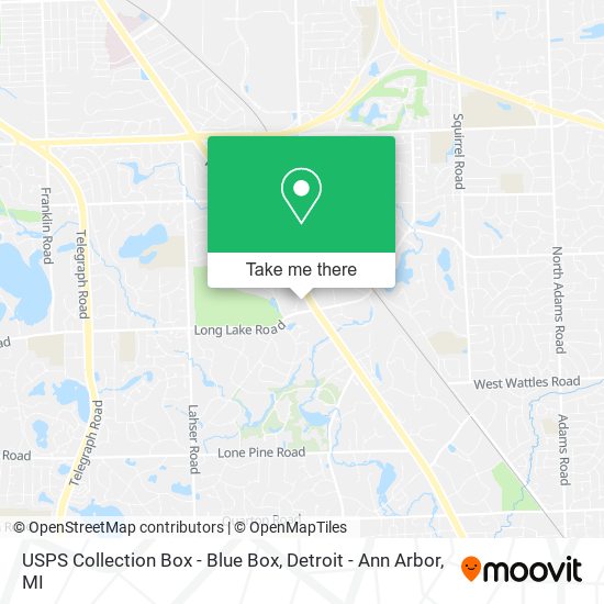 Mapa de USPS Collection Box - Blue Box