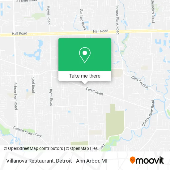 Villanova Restaurant map