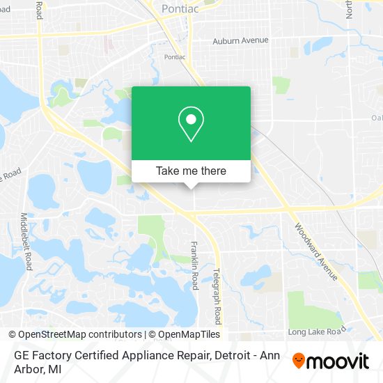 GE Factory Certified Appliance Repair map