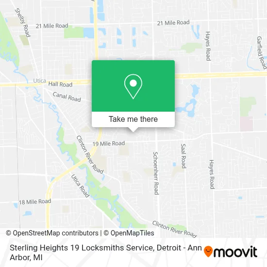 Sterling Heights 19 Locksmiths Service map