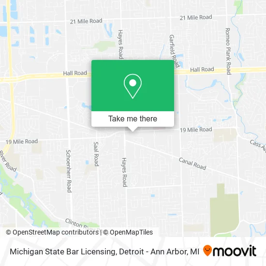 Michigan State Bar Licensing map