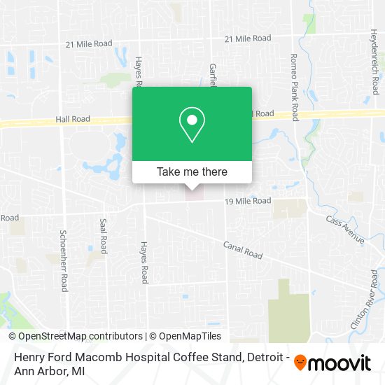 Mapa de Henry Ford Macomb Hospital Coffee Stand