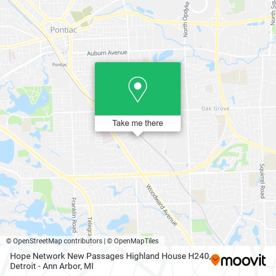 Mapa de Hope Network New Passages Highland House H240