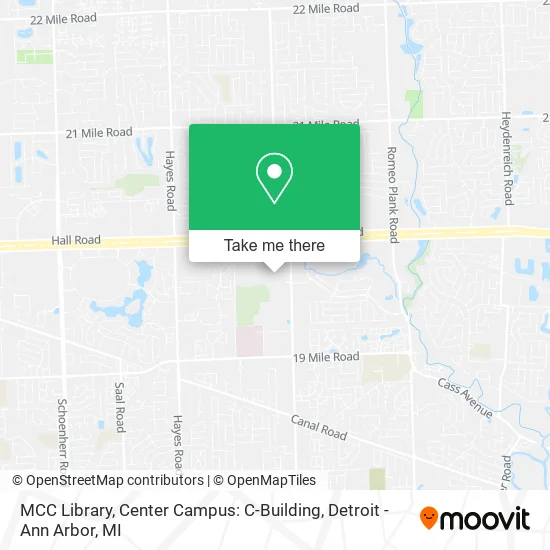 MCC Library, Center Campus: C-Building map