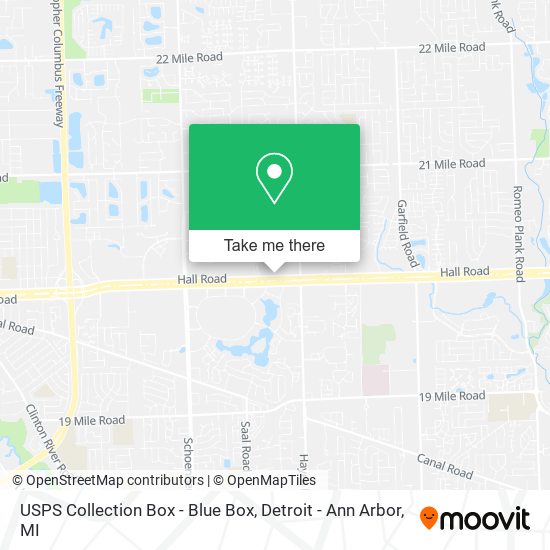 USPS Collection Box - Blue Box map