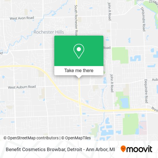 Benefit Cosmetics Browbar map