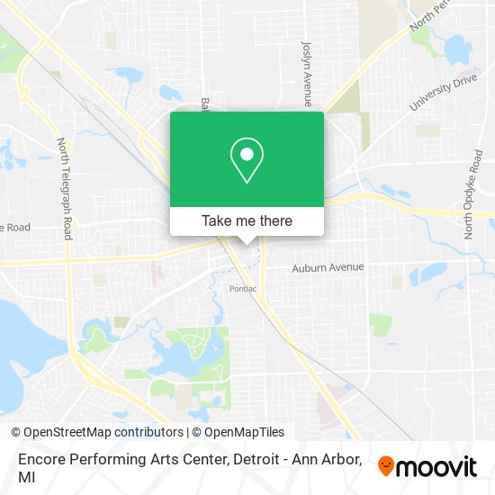 Mapa de Encore Performing Arts Center